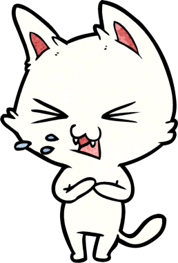 Bir insan tarafından çizilmiş kedi tıslaması.