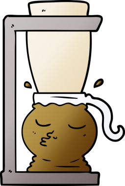 bir insan tarafından çizilmiş çizgi film filtresi kahve makinesi