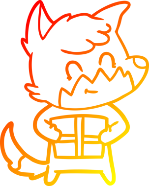 Bir insan tarafından çizilmiş, karikatür dostu tilki çizimi.