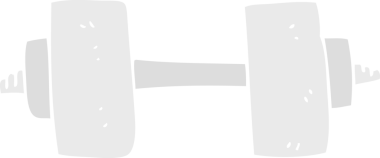 Bir insan tarafından çizilen halterin düz renk çizimi