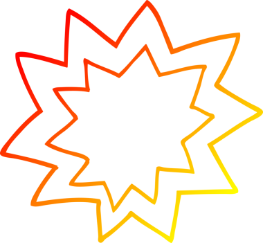 Bir insan tarafından çizilen karikatür ateş patlamasının sıcaklığı.