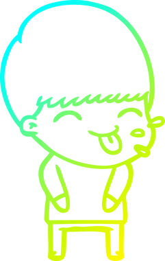 Bir çizgi film karakterinin insan tarafından çizilmiş bir dili dışarı çıkarması.