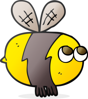 Bir insan tarafından çizilmiş serbest çizgi film arısı.