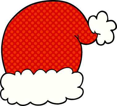 Bir insan tarafından çizilmiş noel şapkası.