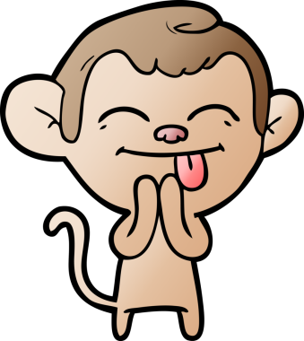 Bir insan tarafından çizilmiş komik çizgi maymun.