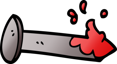 Bir insan tarafından çizilmiş kanlı çivi.