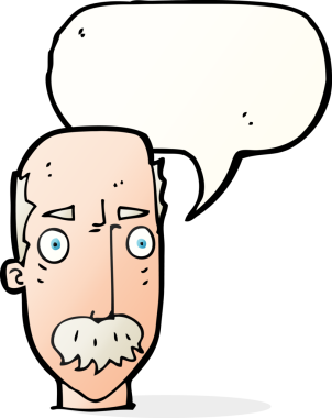 Bir insan tarafından çizilen konuşma baloncuğuyla yaşlı bir adamı sinirlendiren çizgi film.