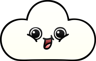 Bir insan tarafından çizilmiş bir bulutun gölgelenmiş karikatürü