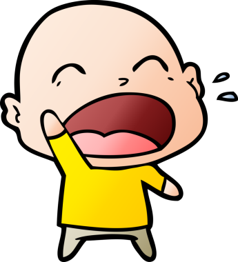 Bir insan tarafından çizilmiş kel adam diye bağıran çizgi film.