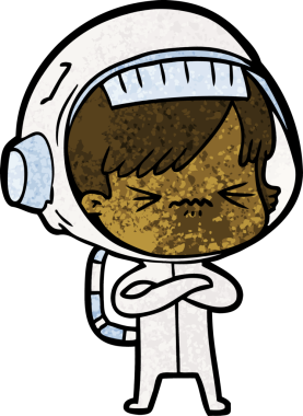 Bir insan tarafından çizilmiş astronot kadın.