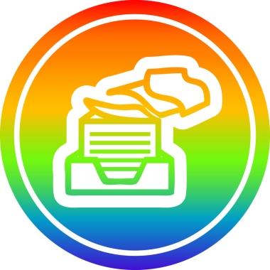 ofis kağıdı yığını gökkuşağı gradyan bir insan tarafından çizilmiş dairesel simge