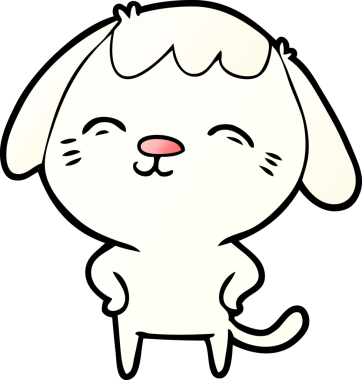 Bir insan tarafından çizilmiş mutlu çizgi film köpeği.