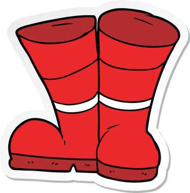 Bir insan tarafından çizilmiş Wellington çizme etiketi.