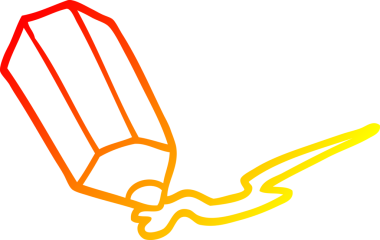 Bir insan tarafından çizilmiş karikatür kaleminin sıcak gradyan çizimi