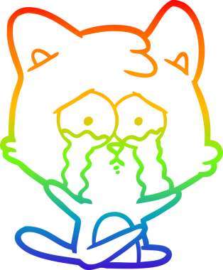 gökkuşağı gradyanı çizimi bir insan tarafından çizilmiş çizgi film kedisi