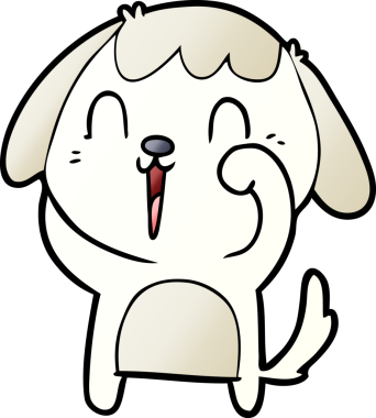 Bir insan tarafından çizilmiş şirin bir çizgi film köpeği.
