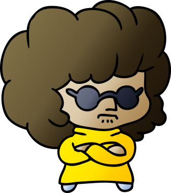 Bir insan tarafından çizilmiş bir kawai kadınının gradyan çizimi