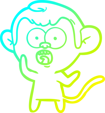 Bir insan tarafından çizilmiş bir çizgi filmin soğuk gradyan çizimi.