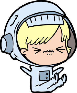 Çizgi filmdeki uzay kızı bir insan tarafından çizilmiş öfke nöbeti geçiriyor.