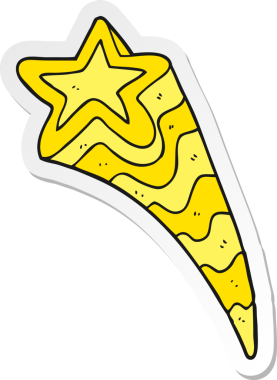 Bir insan tarafından çizilmiş bir çizgi film yıldızının çıkartması.