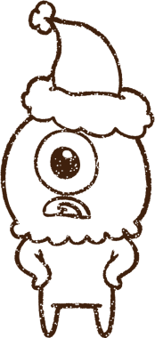 Bir insan tarafından çizilen Noel Uzaylı Kömürü