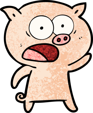 Bir insan tarafından çizilmiş domuz bağırması.