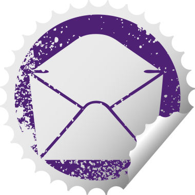 sıkıntılı dairesel soyma etiketi bir insan tarafından çizilmiş garip sembol zarfı.