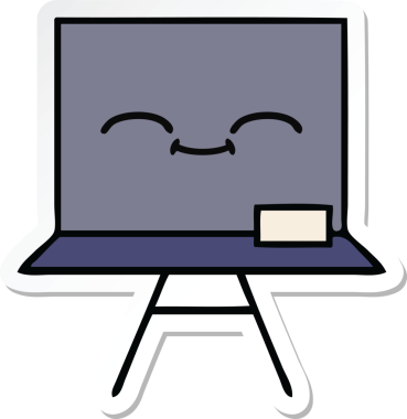 Bir insan tarafından çizilmiş şirin bir karikatür çıkartması.