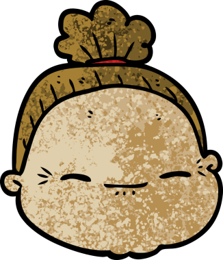 Bir insan tarafından çizilmiş yaşlı bir kadın.