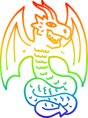 Bir insan tarafından çizilmiş bir ejderhanın çizimi.