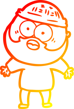 Bir insan tarafından çizilmiş sakallı bir adamın sıcak çizgi çizimi.