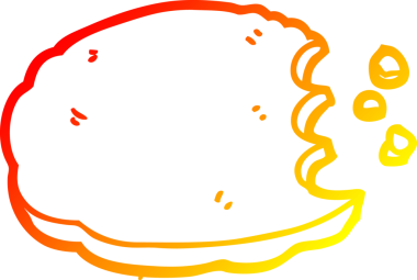 Bir insan tarafından çizilmiş çizgi film kurabiyesinin sıcak gradyan çizimi