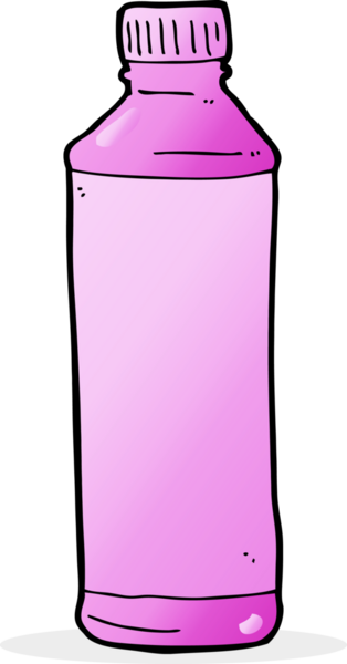 Bir insan tarafından çizilmiş pembe şişe.