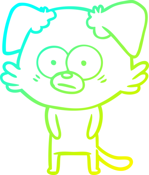 Bir insan tarafından çizilmiş bir köpek çizgi filminin soğuk gradyanı.