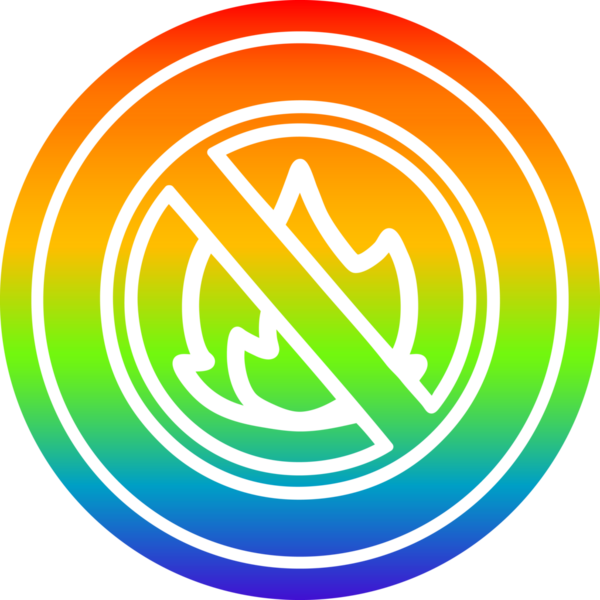 Gökkuşağı gradyan bir insan tarafından çizilmiş alevli dairesel simge yok