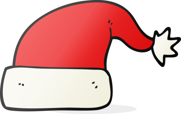 Bir insan tarafından çizilmiş serbest çizim Noel şapkası.