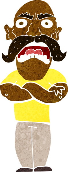 Bir insan tarafından çizilmiş kızgın bir adam.