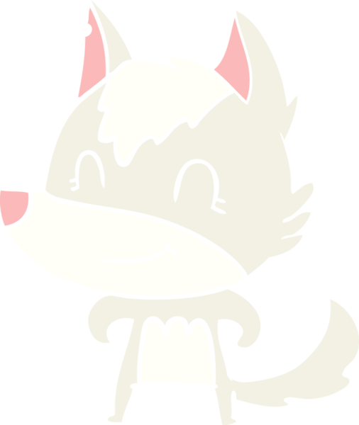 Bir insan tarafından çizilmiş düz renkli çizgi film kurdu.