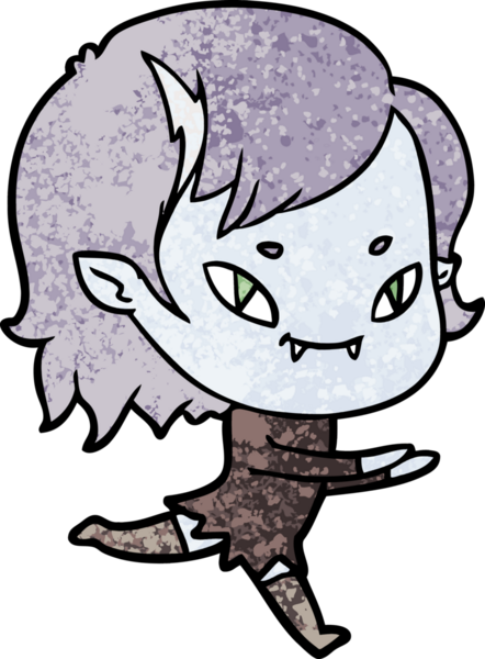 Çizgi film dostu vampir kız bir insan tarafından çizilmiş.