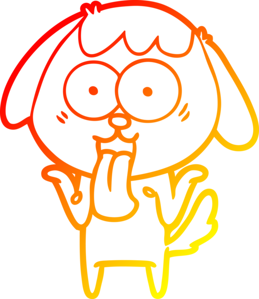 Bir insan tarafından çizilmiş sevimli bir köpeğin sıcak çizgi çizgisi.