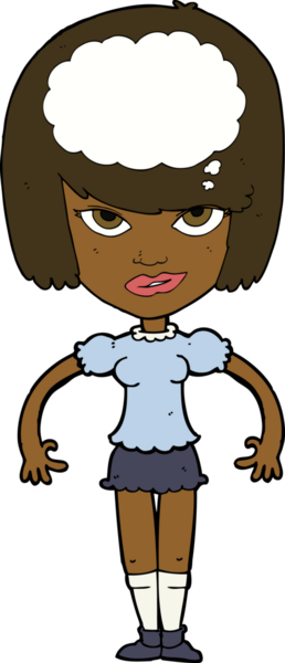 Bir insan tarafından çizilmiş bir fikri olan karikatür kadın.