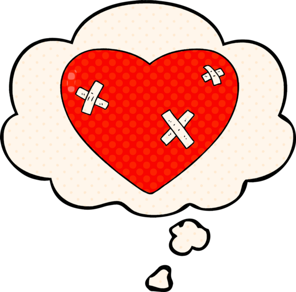 Bir insan tarafından çizilmiş çizgi roman tarzında çarpılmış bir kalp.