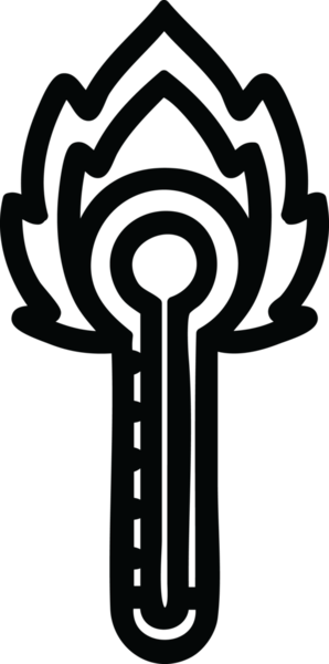 Bir insan tarafından çizilmiş alevli termometre simgesi