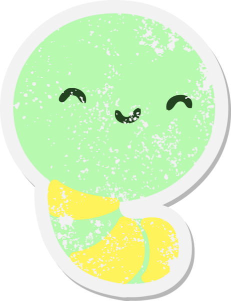 Bir insan tarafından çizilmiş şirin küçük solucan grunge etiketi.