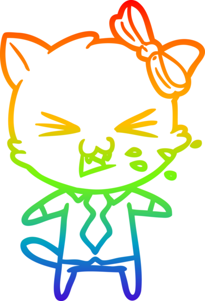 gökkuşağı gradyanı çizimi bir insan tarafından çizilmiş çizgi film kedisi