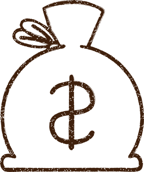 Para Torbası Kömür Bir insan tarafından çizilmiş