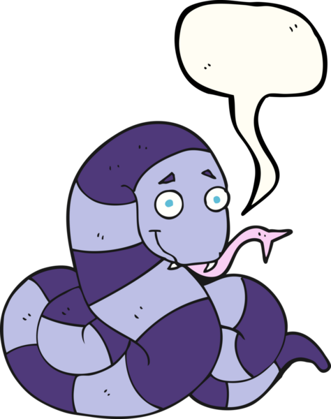 Bir insan tarafından çizilmiş serbest konuşma balonu çizgi film yılanı.