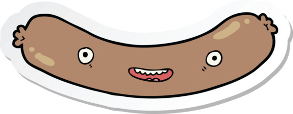 Bir insan tarafından çizilmiş bir sosisin çıkartması.