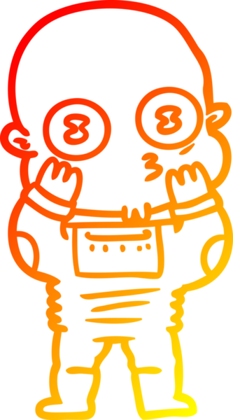 Bir insan tarafından çizilmiş garip kel bir uzay adamının sıcak çizgi çizimi