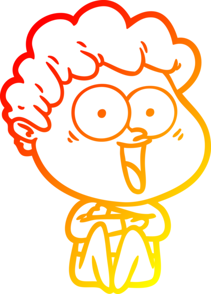 Bir insan tarafından çizilmiş heyecanlı bir adamın sıcak çizgi çizimi